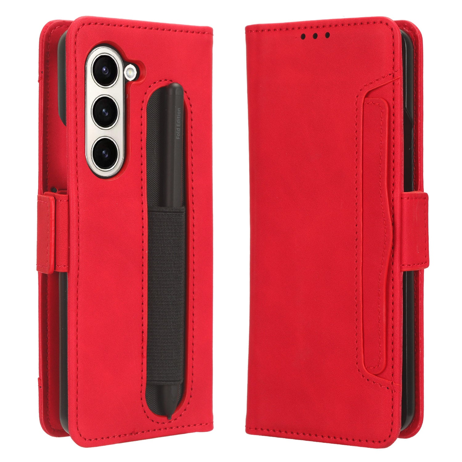 For Samsung Galaxy Z Fold5 5G Multiple Card Slot Phone Case PU Leather PC Wallet Stand Cover with Pen Holder For Samsung Galaxy Z Fold5 5G Multiple Card Slot Phone Case PU Leather PC Wallet Stand Cover with Pen Holder